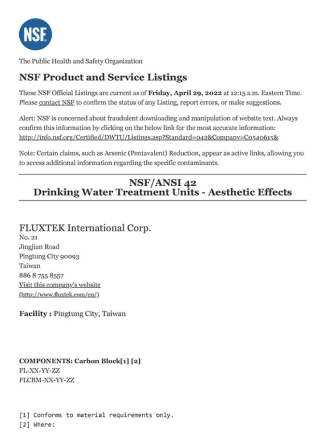 Chứng nhận sản phẩm fulxtek